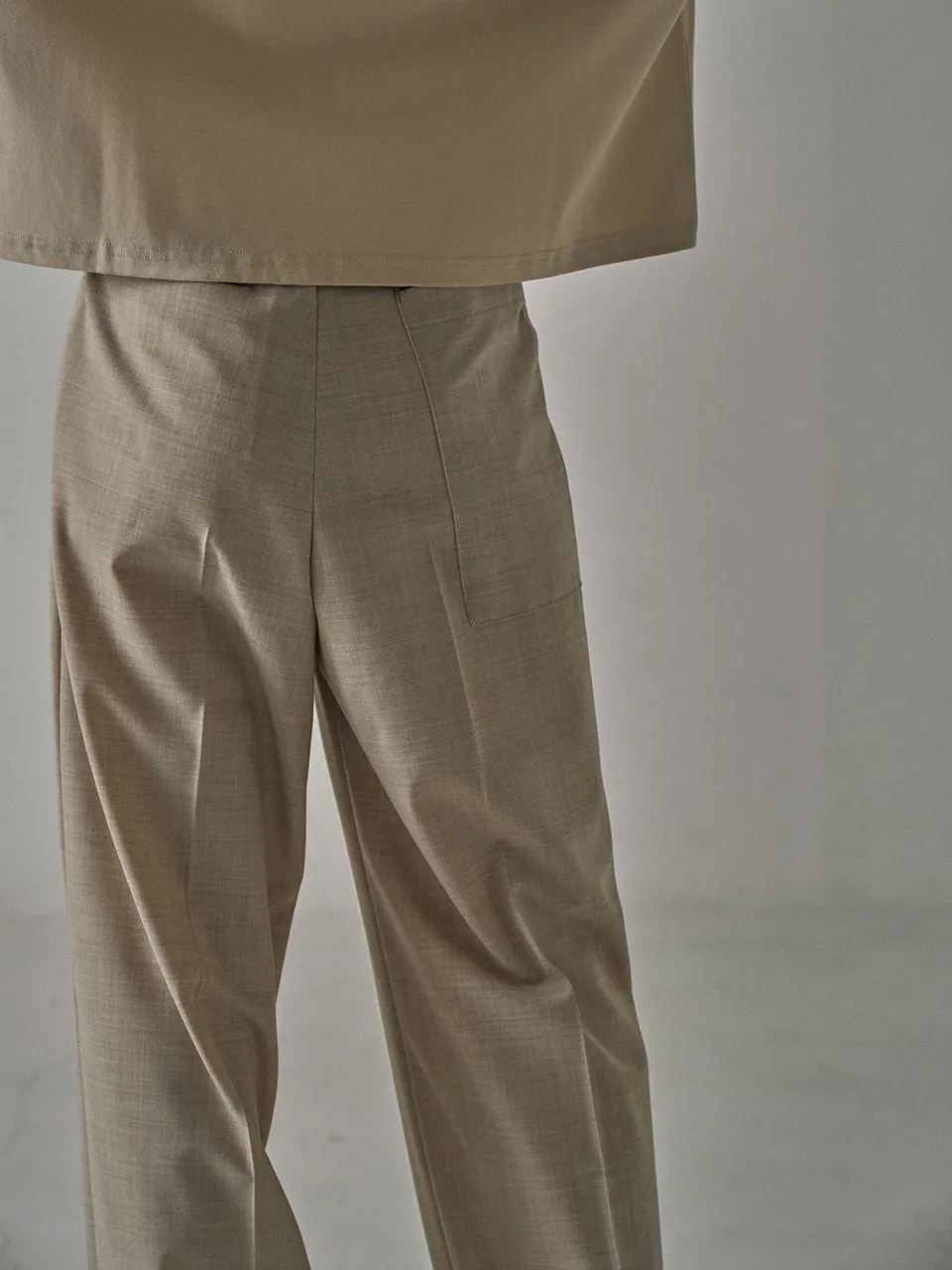 Summer Wool Wide Pants - Oatmeal