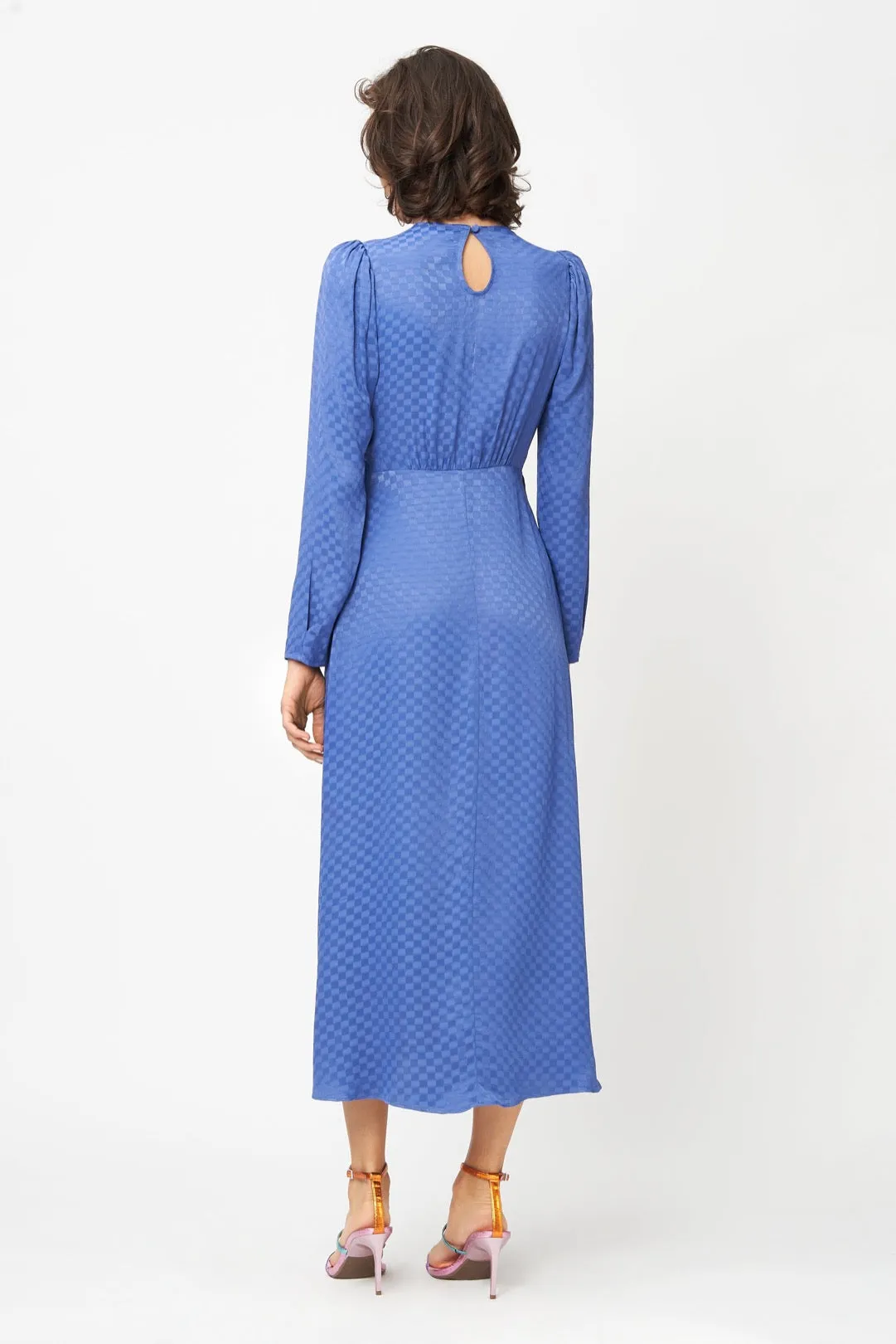 Tallulah Dress Purple Checkerboard