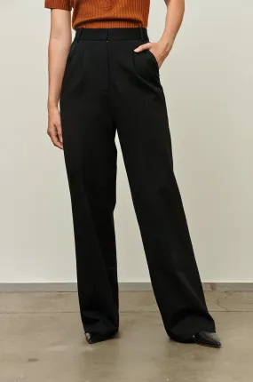 The Mackay - Black Pleated Japanese Viscose Trouser