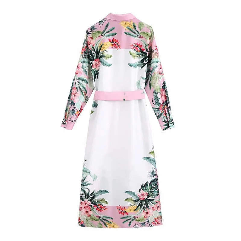 TROPICAL PRINT SHIRT DRESS