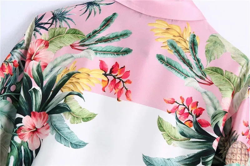 TROPICAL PRINT SHIRT DRESS