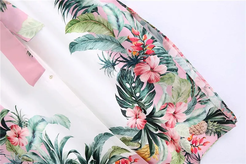 TROPICAL PRINT SHIRT DRESS