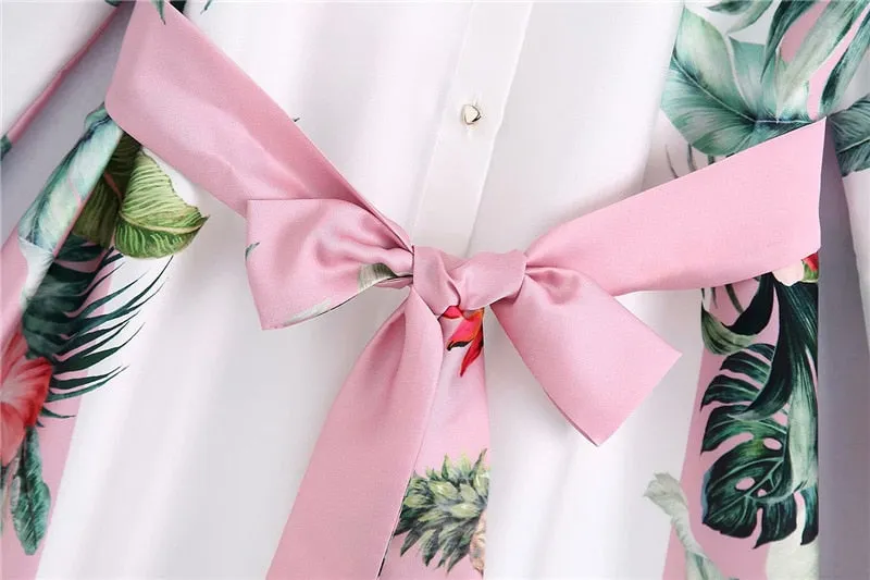 TROPICAL PRINT SHIRT DRESS