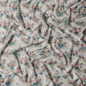 Vintage Rose Tapestry Synthetic Satin Fabric - 110cm Wide-D18564