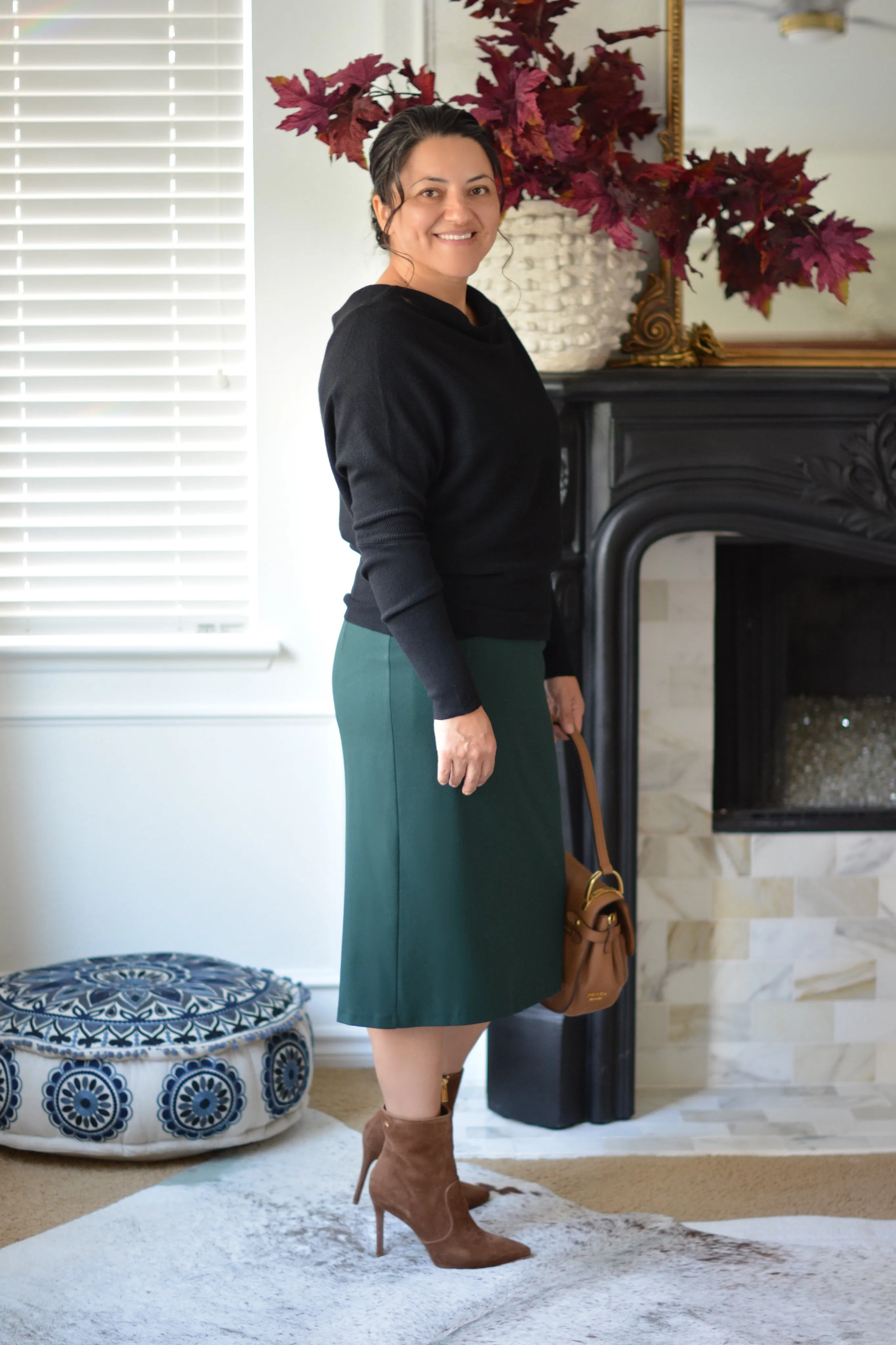 Vivienne Emerald Green Pencil Skirt